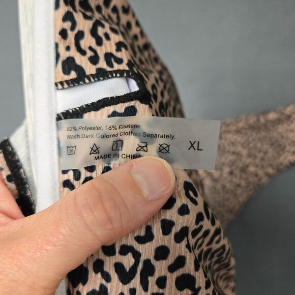 Shein Women's Leopard Print Two-Piece Bandeau Bikini Set XL Swimsuit - Picture 6 of 6